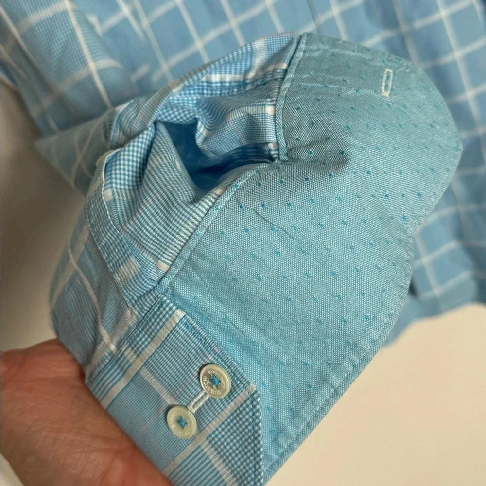 Men Bugatchi Large Classic Fit Long Sleeve Button up Shirt (fits XL 24’ Chest)